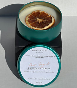 Raw Sugar & Mandarin Orange Wickless Candle 8 oz.