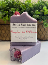 Load image into Gallery viewer, Raspberries &amp; Cream Soap Bar Made With Organic &amp; Natural Ingredients Oversized 6oz. Bar
