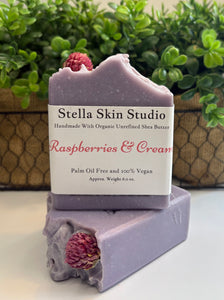 Raspberries & Cream Soap Bar Made With Organic & Natural Ingredients Oversized 6oz. Bar