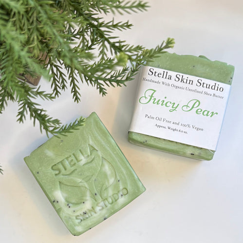 Juicy Pear Soap Bar Made With Organic & Natural Ingredients Oversized 6 oz. Bar