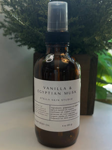 Vanilla & Egyptian Musk Lightweight Body Oil - Made With Organic and Natural Oils