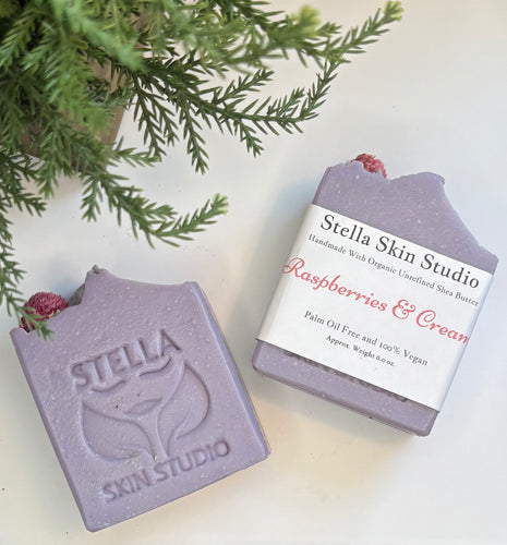 Raspberries & Cream Soap Bar Made With Organic & Natural Ingredients Oversized 6oz. Bar
