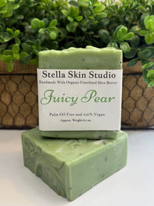 Juicy Pear Soap Bar Made With Organic & Natural Ingredients Oversized 6 oz. Bar