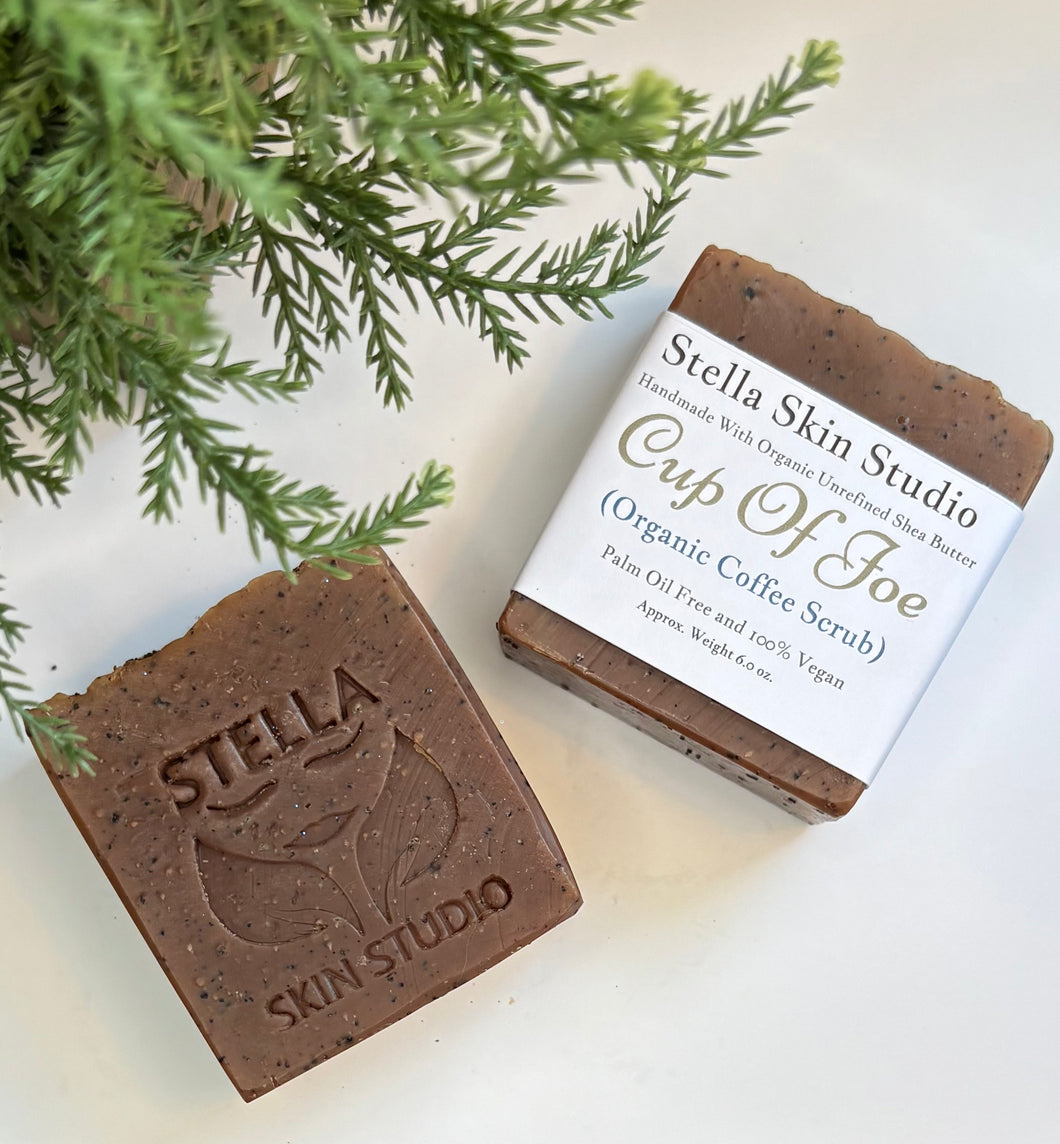 Organic Coffee Scrub Soap Bar - Made With Organic & Natural Ingredients - Approx. 6oz. Bar