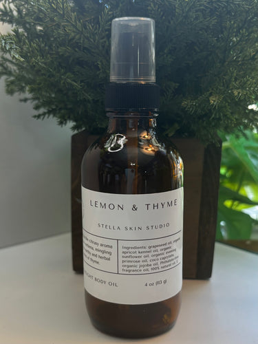 Lemon & Thyme Lightweight Body Oil - Made With Organic and Natural Oils