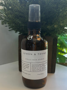 Lemon & Thyme Lightweight Body Oil - Made With Organic and Natural Oils
