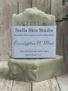 Eucalyptus & Mint Soap Bar Made With Organic & Natural Ingredients Oversized 6 oz. Bar