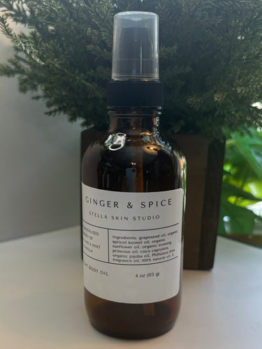 Ginger & Spice Lightweight Body Oil - Made With Organic and Natural Oils