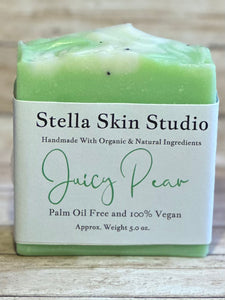 Juicy Pear Soap Bar - Made With Organic & Natural Ingredients - 6 oz. Bar