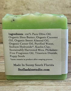 Juicy Pear Soap Bar - Made With Organic & Natural Ingredients - 6 oz. Bar